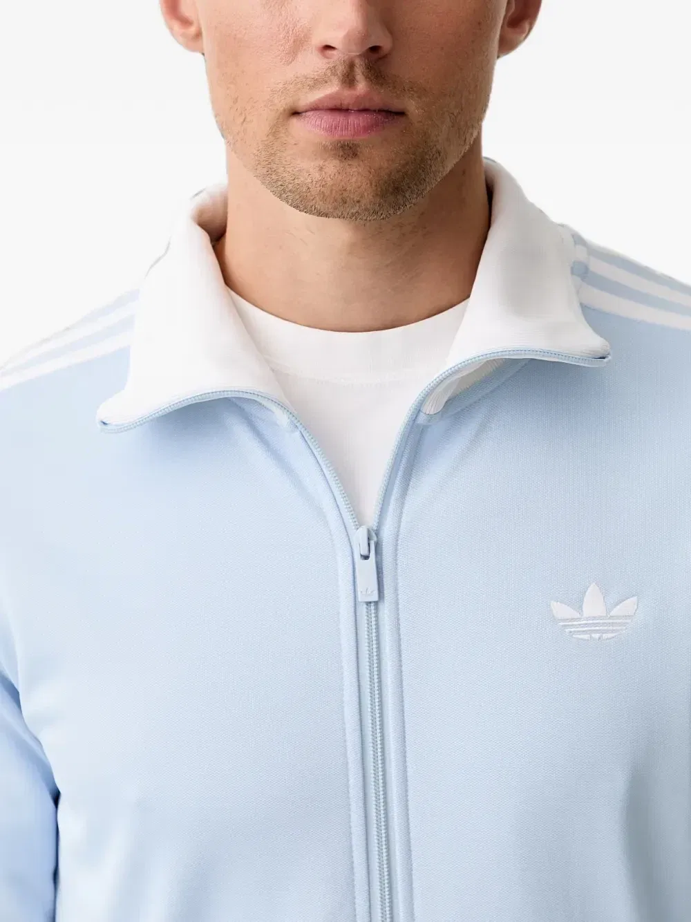 Куртка на молнии с вышитым логотипом Adidas, синий — фото 4