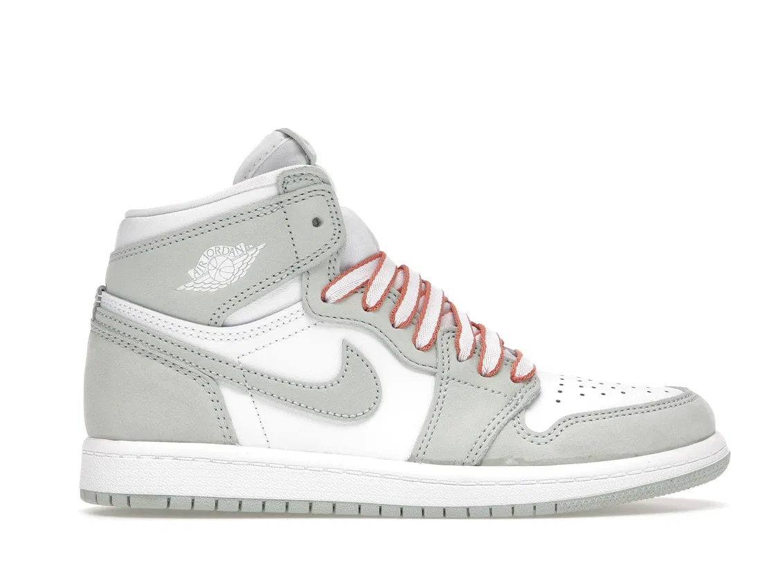 Детские кроссовки для мальчиков высокие Jordan 1 Retro High OG Jordan, Seafoam/Healing Orange-White