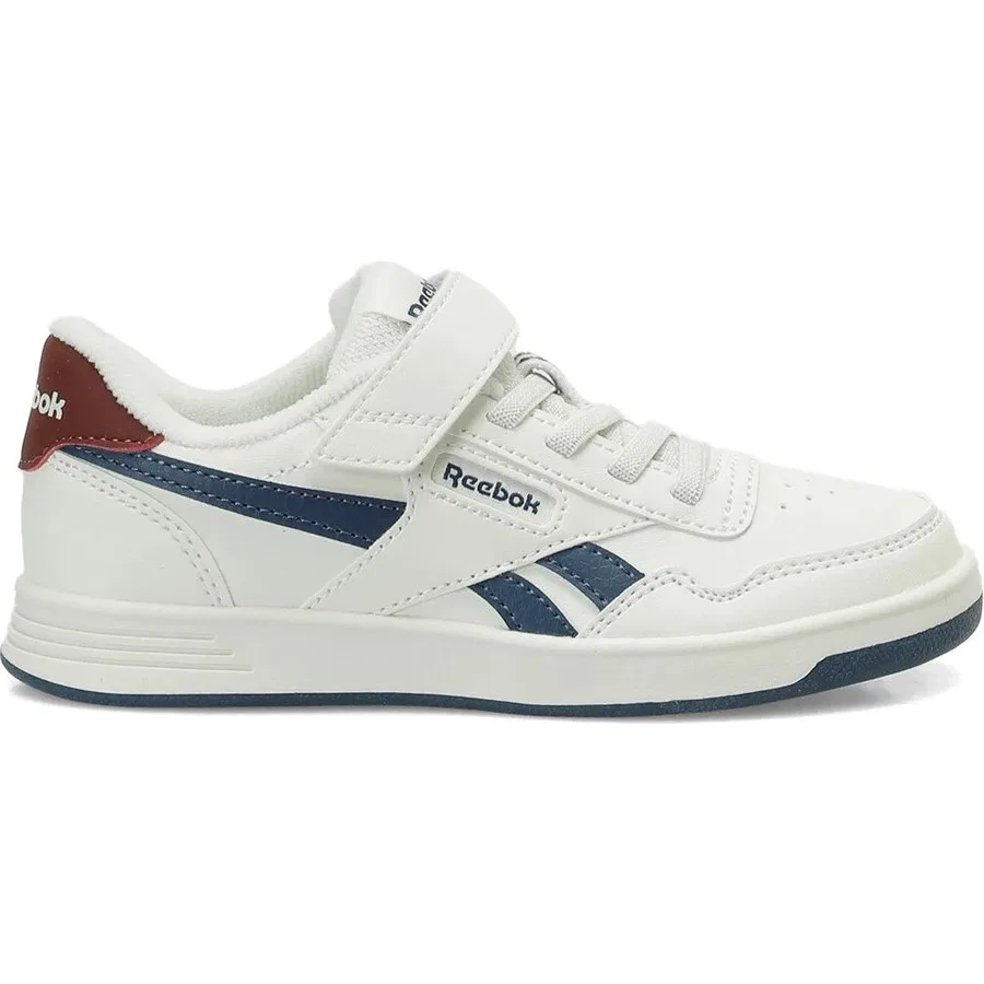 Детские кроссовки с эластичными шнурками и липучкой Court Advance Elastic Reebok, Бело-синий — фото 2
