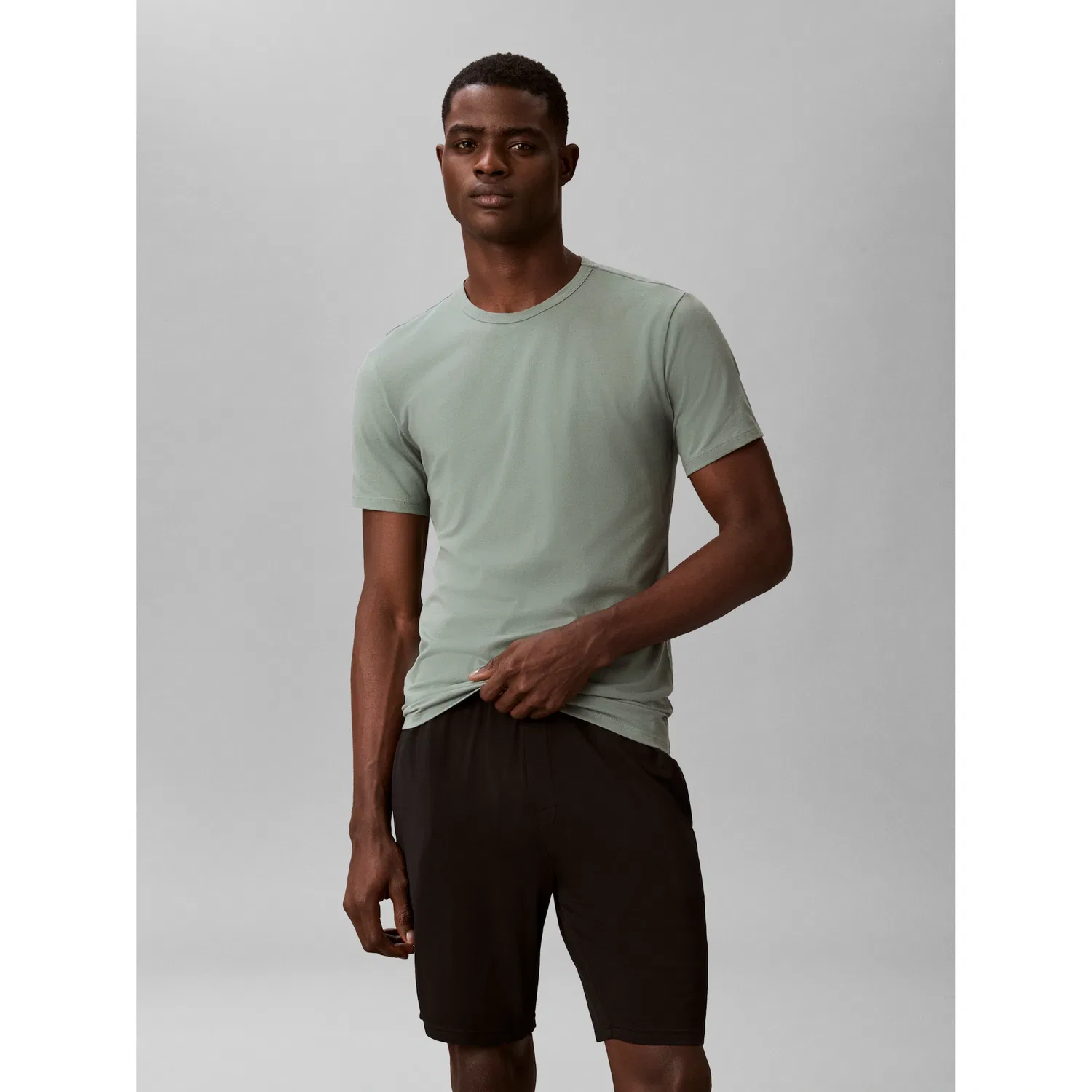 Детская футболка с круглым вырезом Calvin Klein Underwear, Black/Sea Spray — фото 3