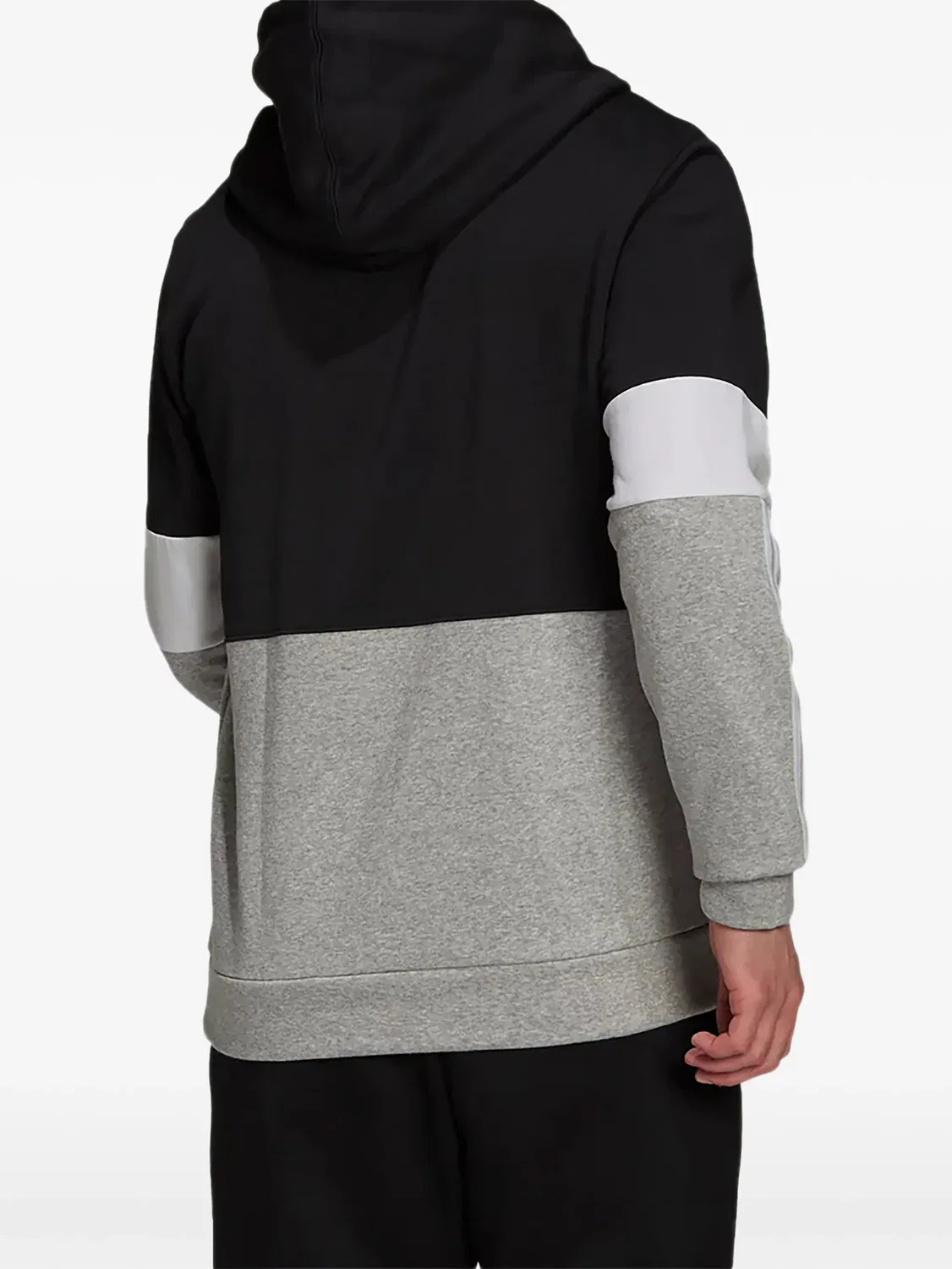 Худи Essentials в стиле колор-блок Adidas, черный — фото 2