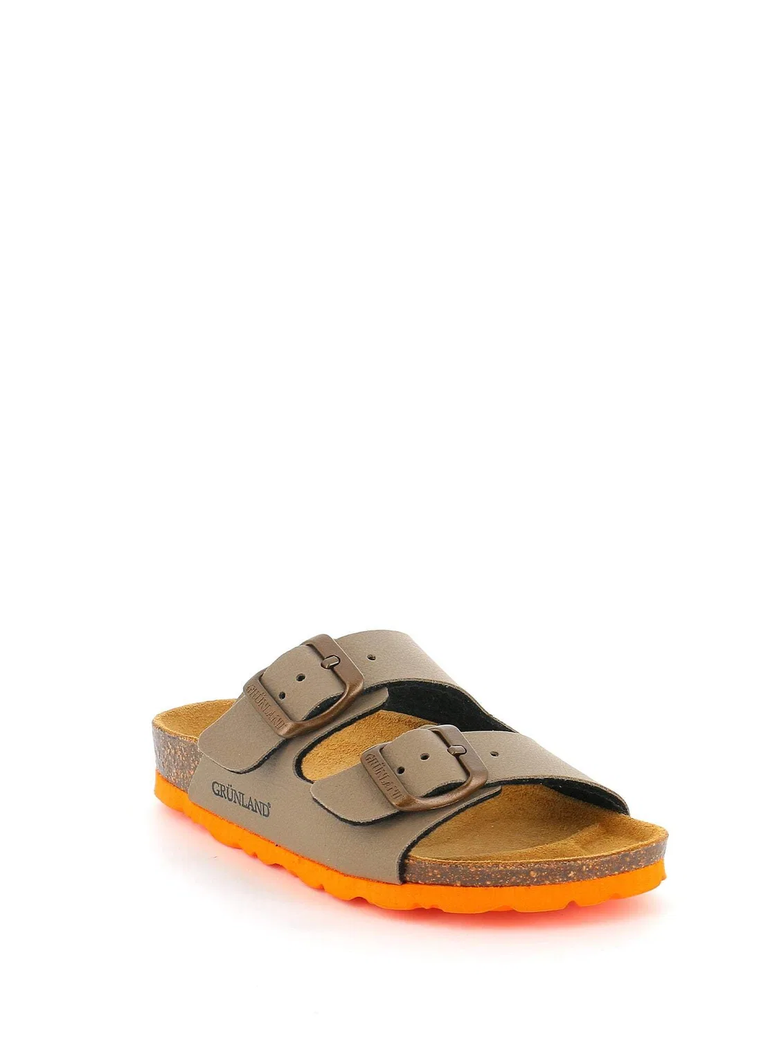 Детские тапочки для мальчиков Grunland SINT BAMB SLIPPER GRÜNLAND il benessere è naturale, Taupe Orange — фото 2
