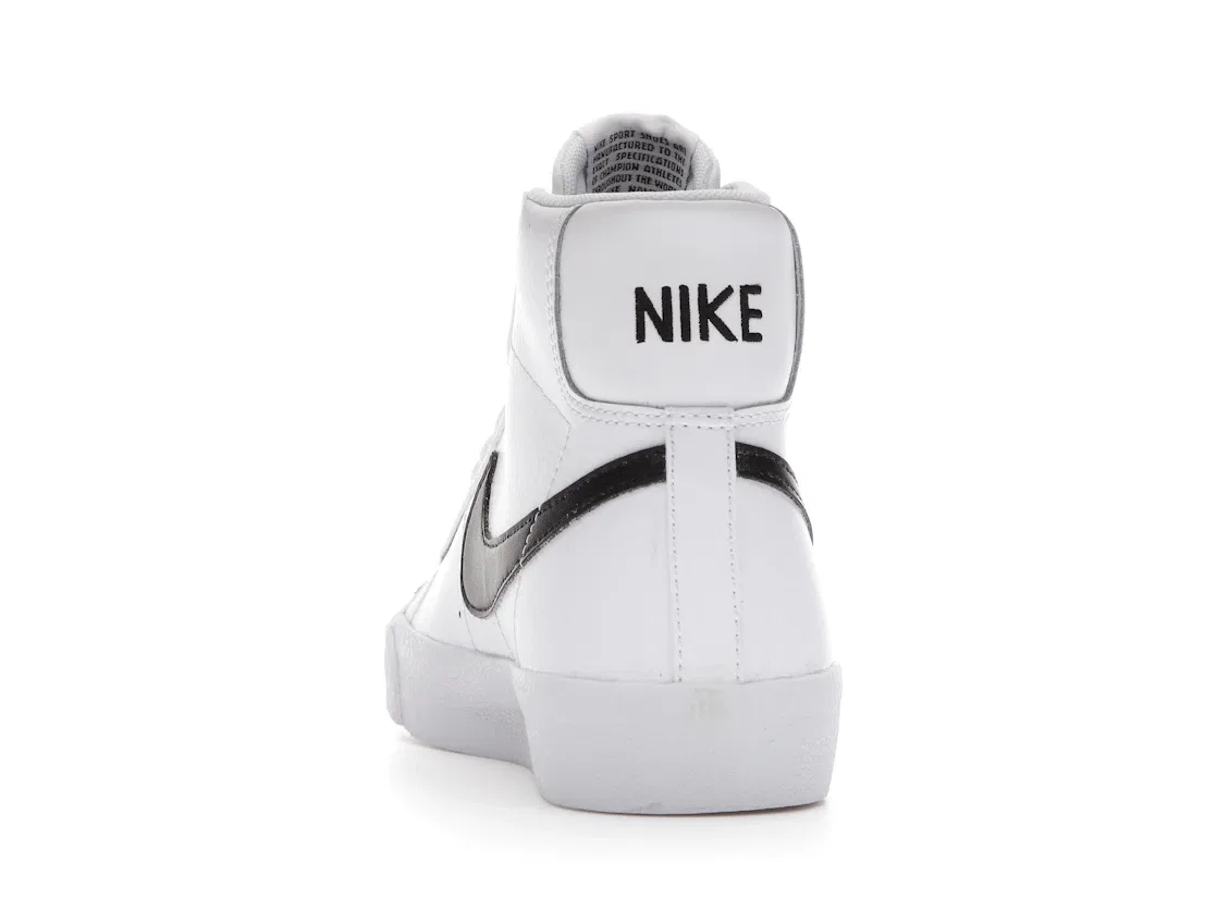 Детские кроссовки для мальчиков и девочек с вентилируемой подошвой Nike Blazer Mid 77, White/Black/Total Orange — фото 4