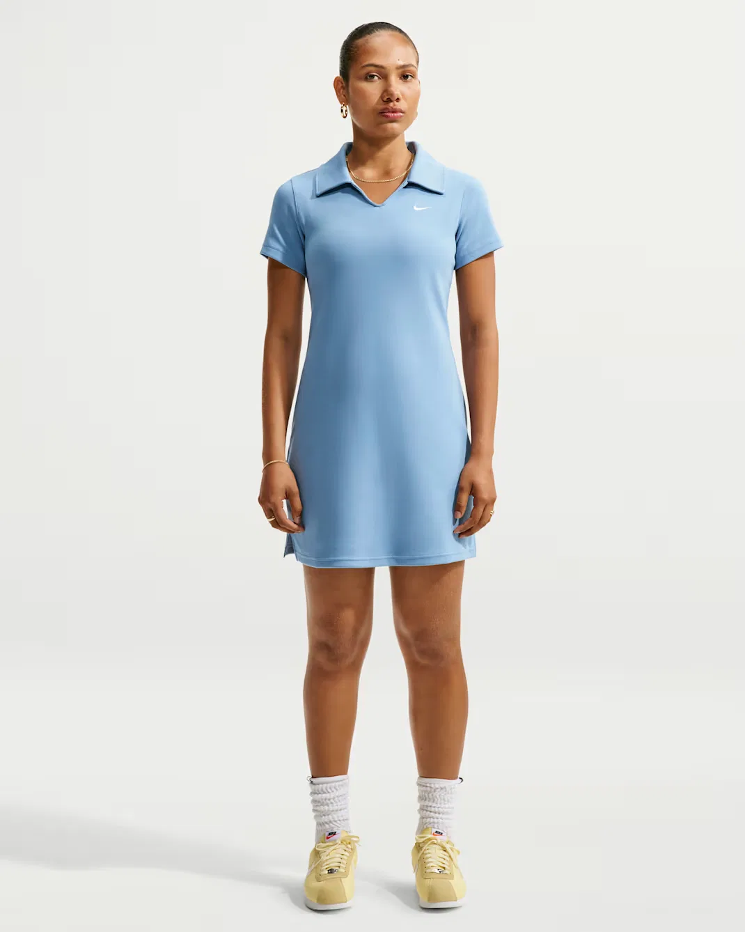 Женское облегающее платье-поло Nike Sportswear Chill Knit, Work Blue/White