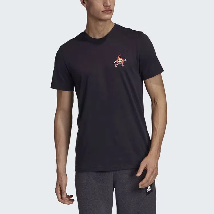 Футболка спортивная с принтом 8-Bit Adidas, черный — фото 2