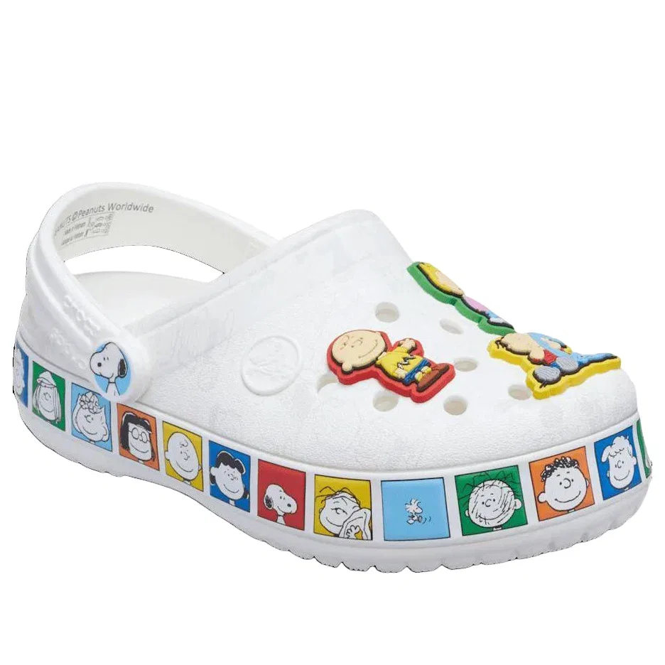 Детские сандалии без застежек с закрытым носком Crocs Crocband Clog Peanuts, белый — фото 2