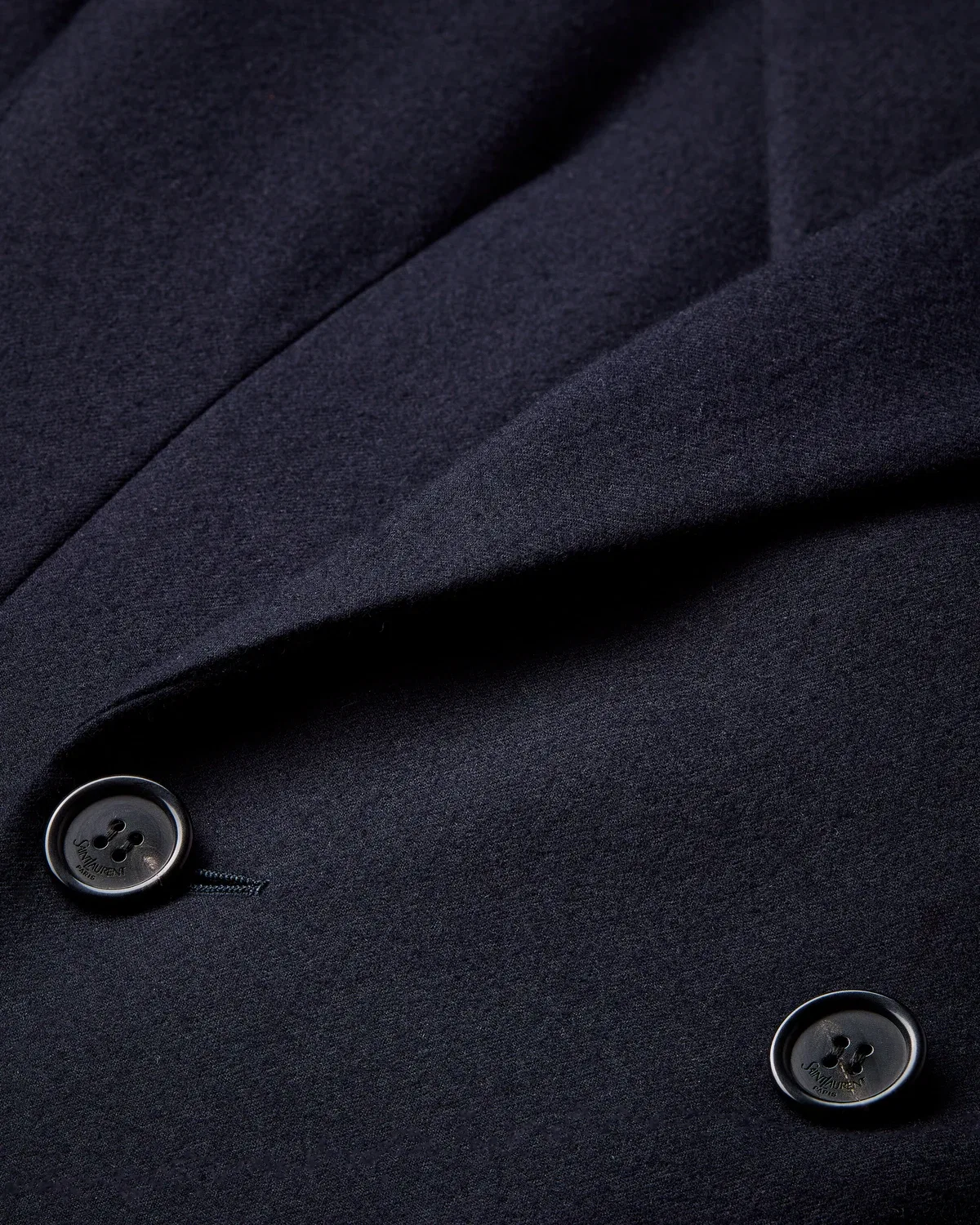 Пальто из чесаной шерстяной фланели, Saint Laurent, синий — фото 2