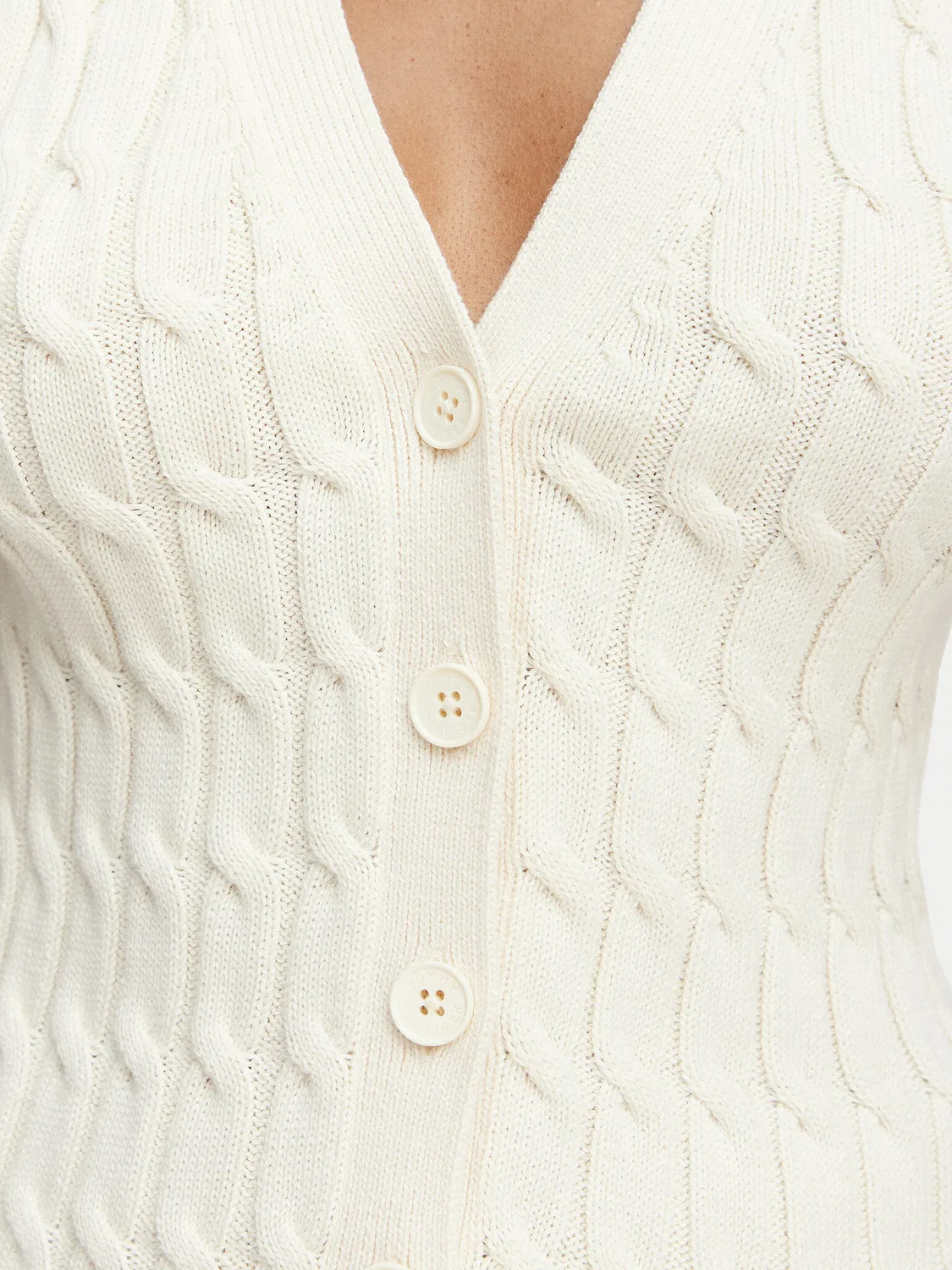 Женский жилет стандартного кроя Mid Gg Cable Tommy Hilfiger, кремовый — фото 4