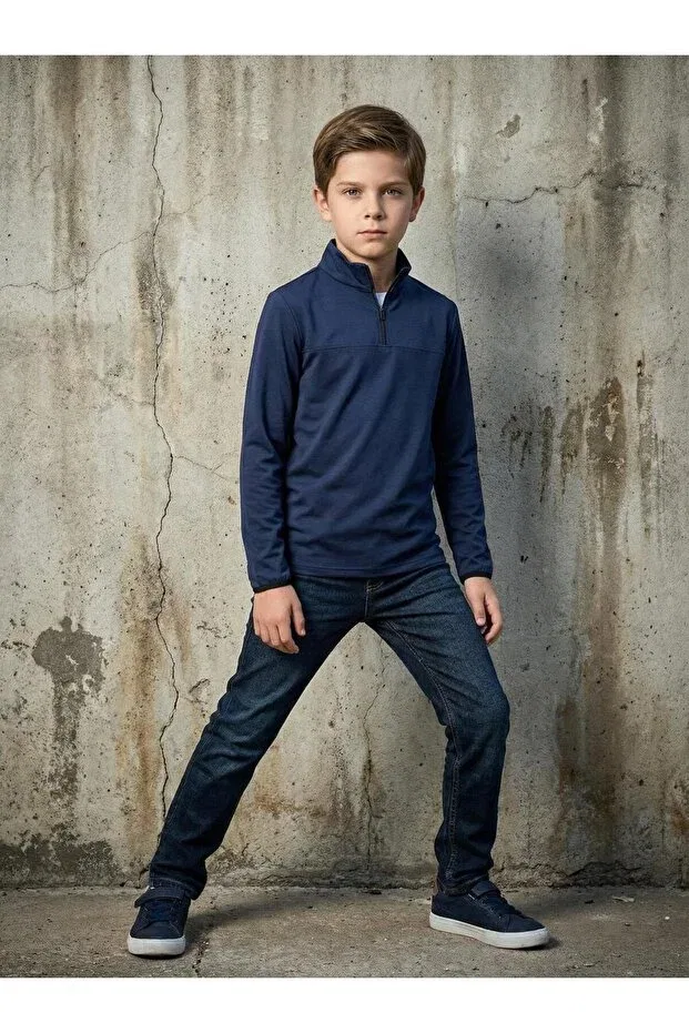 Детские свитшот для мальчиков с длинным рукавом Claw Up Work, Navy Blue — фото 3