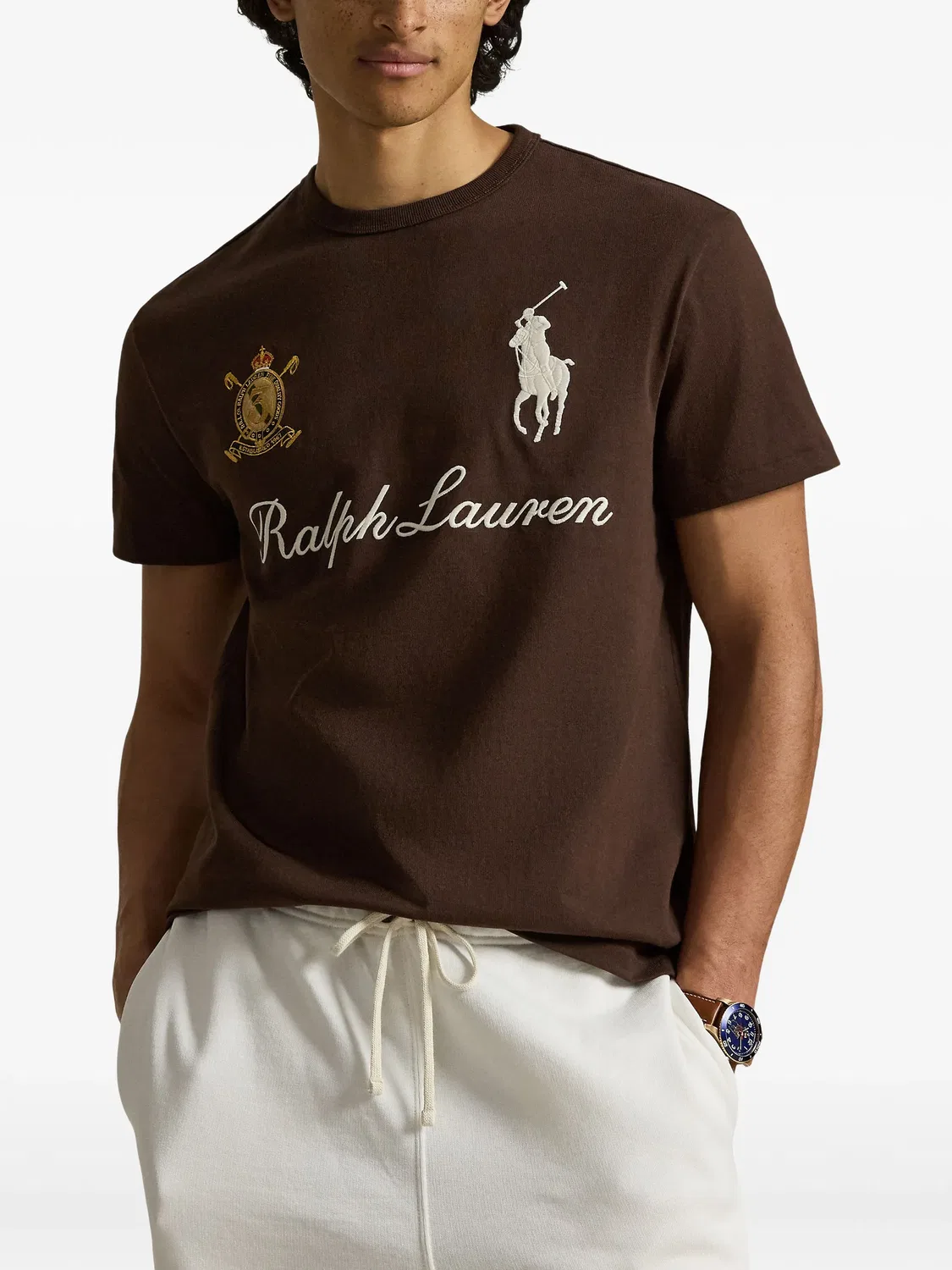 Футболка Big Pony с вышитым логотипом Polo Ralph Lauren, коричневый — фото 2
