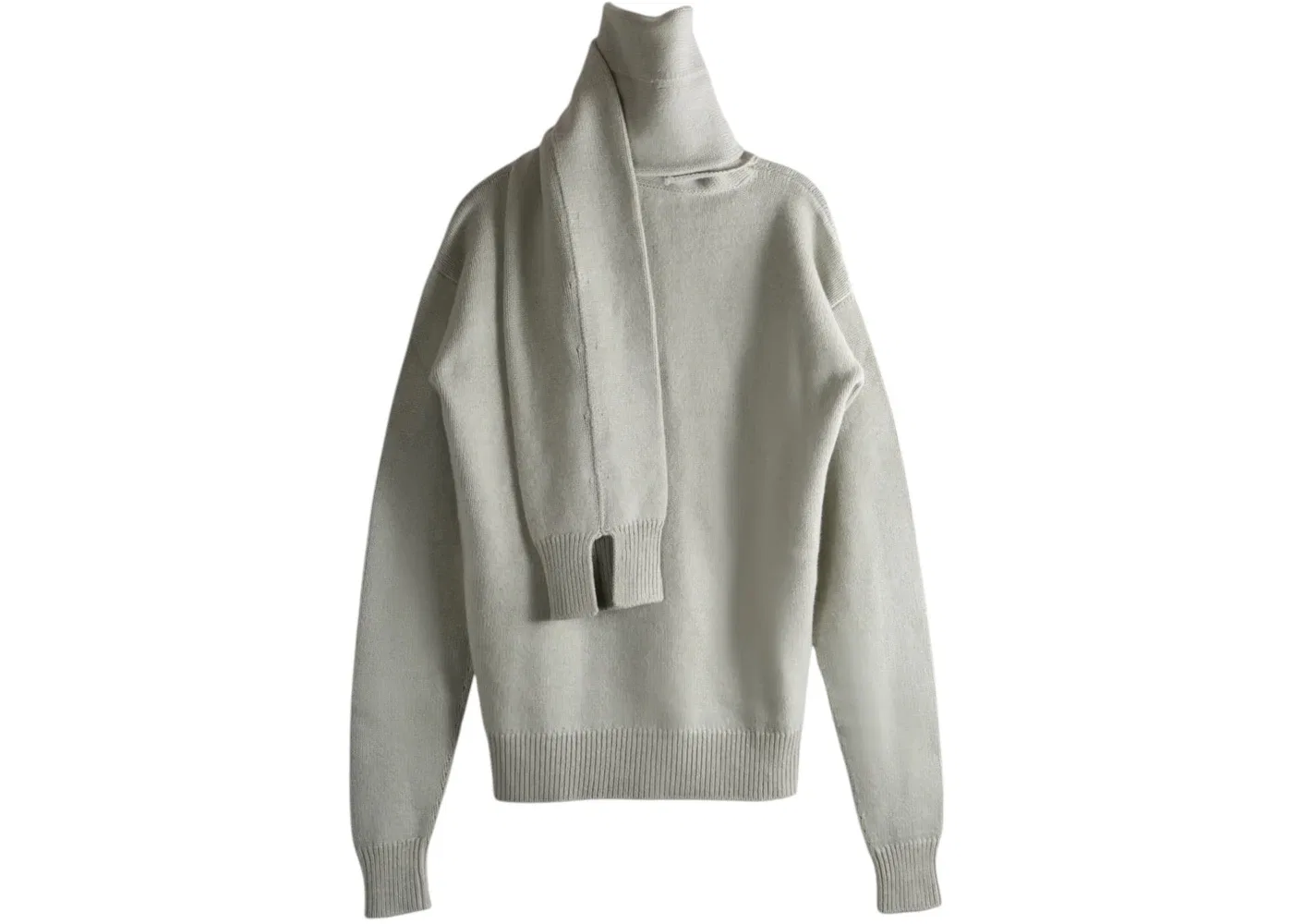 Женский свитер с длинным рукавом Cashmere Long Sleeve Scarf Sweater Calvin Klein, Seed Pearl