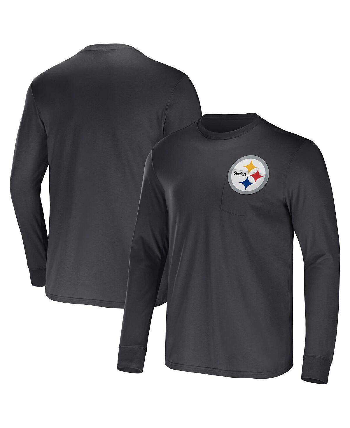 

Мужская футболка с длинным рукавом из коллекции nfl x darius rucker by black pittsburgh steelers team Fanatics, черный
