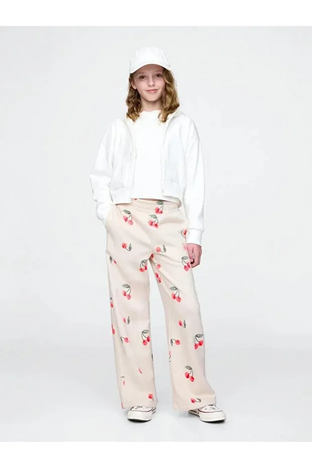 Детские спортивные штаны для девочек с принтом Wide Leg Pant Gap, Stone