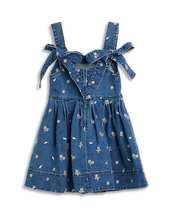 Детское платье для девочек с принтом Catalina Daisy Denim Bardot Junior, Denim Blue — фото 4