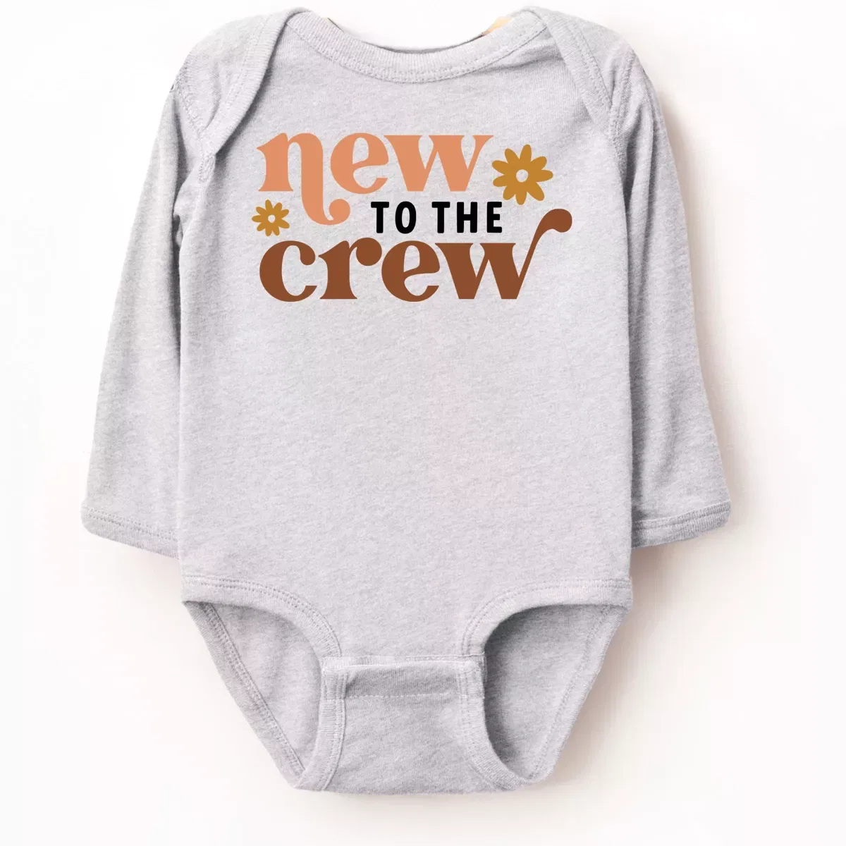 Детский боди с длинным рукавом Boho New To The Crew The Juniper Shop, Heather Grey — фото 2
