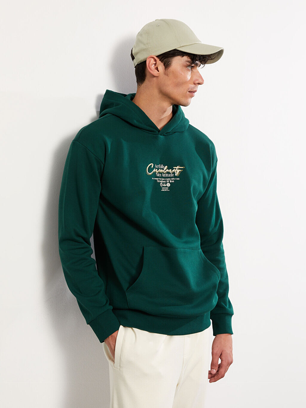 

Мужская толстовка с капюшоном и принтом с длинным рукавом LCW Casual, Зеленый, Мужская толстовка с капюшоном и принтом с длинным рукавом LCW Casual