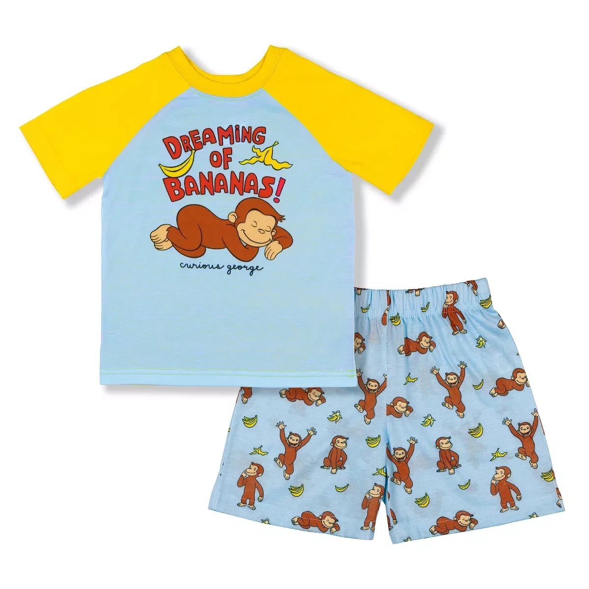 Детский пижамный комплект с принтом Curious George Dreaming Of Bananas INTIMO, Multicolored