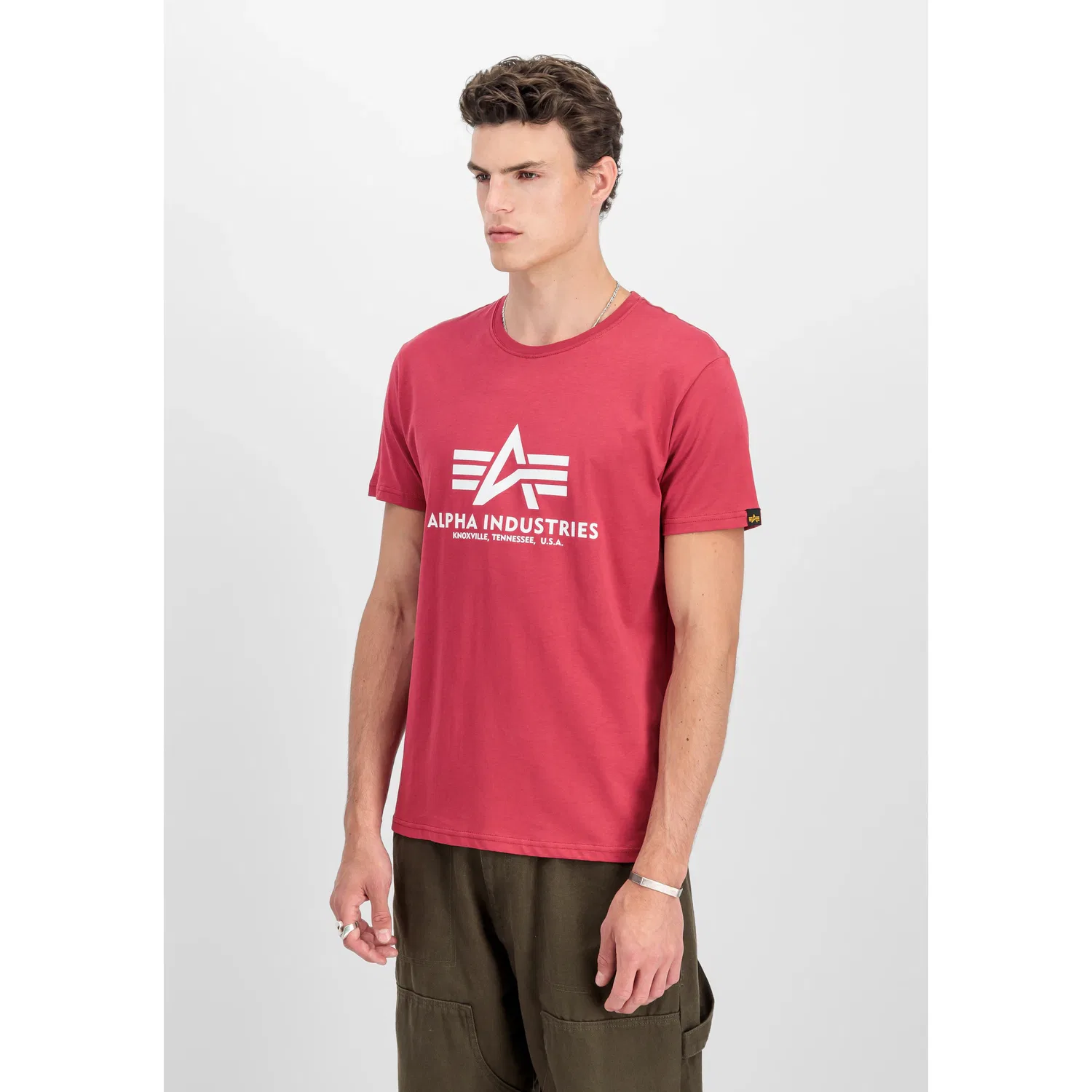 Детская хлопковая футболка Regular Fit Alpha Industries, Red