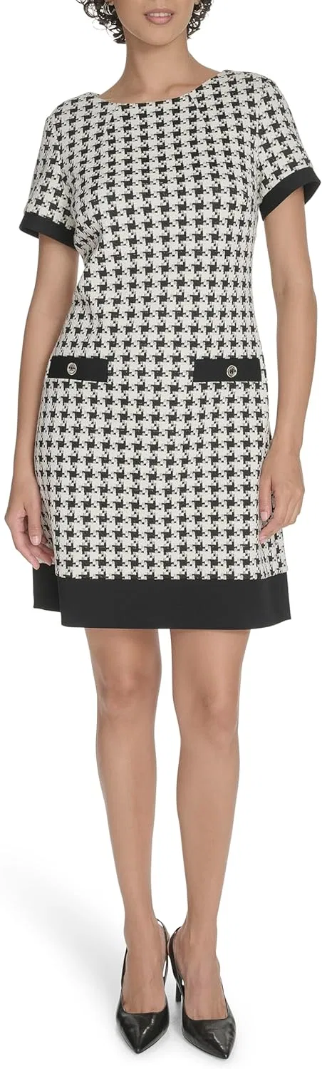 Женское платье-футляр с пиксельным рисунком Tommy Hilfiger, Black/Pearl — фото 2