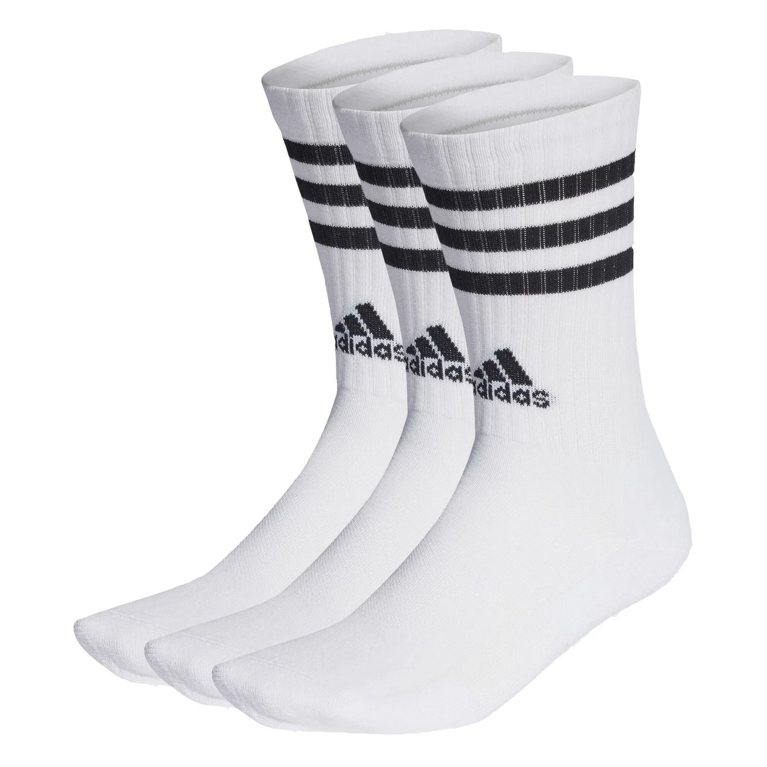 Мужские носки с поддержкой свода стопы 3-Streifen Cushioned Crew Socken, Adidas, Weiß Schwarz