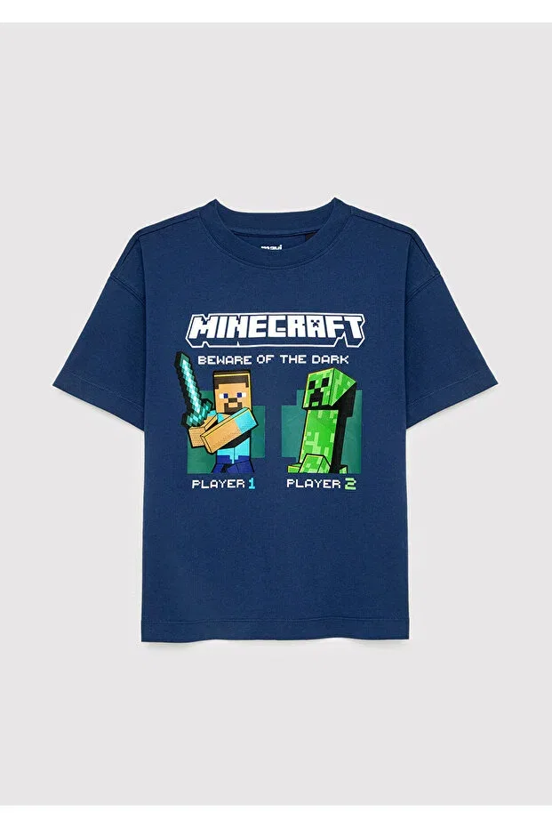 Детская футболка для мальчиков с принтом Minecraft Mavi, Navy Blue — фото 3