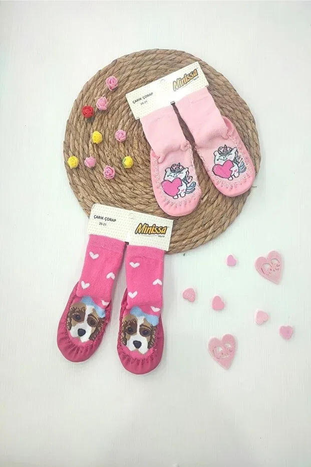 Детские носки для новорожденных хлопковые Minissa baby 2 pieces sandal socks Dubi Baby, Multicolor