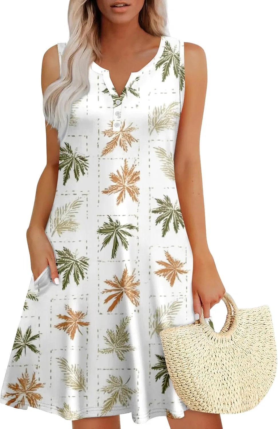 Женское короткое платье V-образным вырезом Summer Dresses for Women 2026, Mint Green
