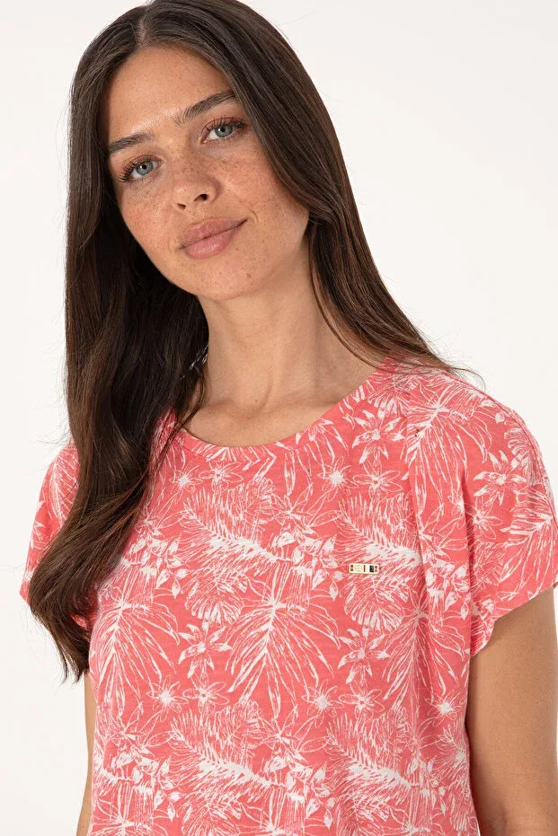 Женская футболка с принтом U.S. Polo Assn., Dark Pink — фото 2