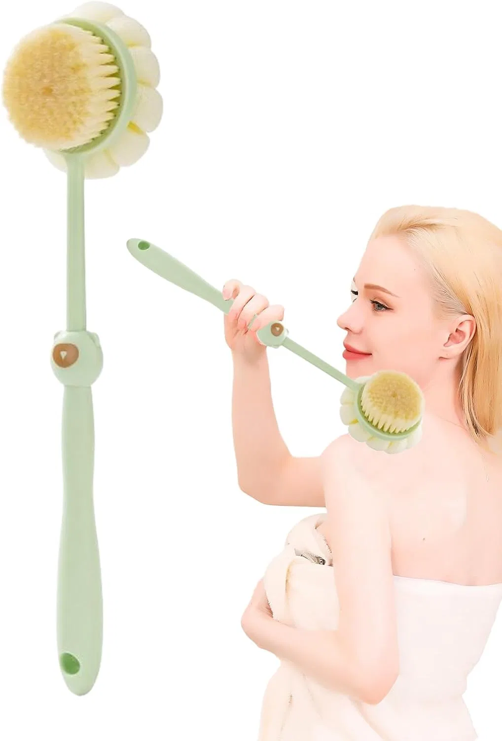 Щетка для душа с длинной ручкой Zunishaone, Green