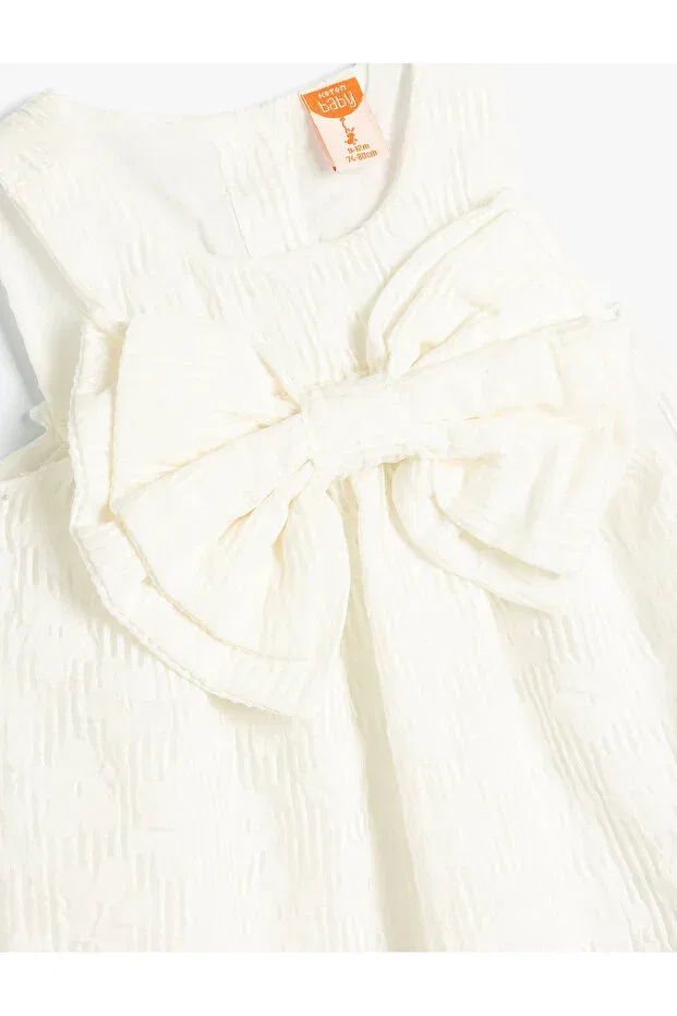 Детское платье-трапеция без рукавов Koton, White — фото 3