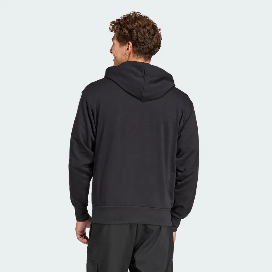 Худи с длинным рукавом Sportswear JD1874 Essentials 3-Stripes French Terry Hoodie adidas, Черно-белый — фото 2
