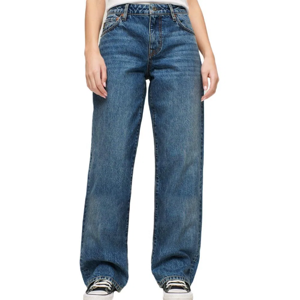 Женские джинсы свободного кроя Superdry, Цвет: BLAU / Wolkiges Blau — фото 2