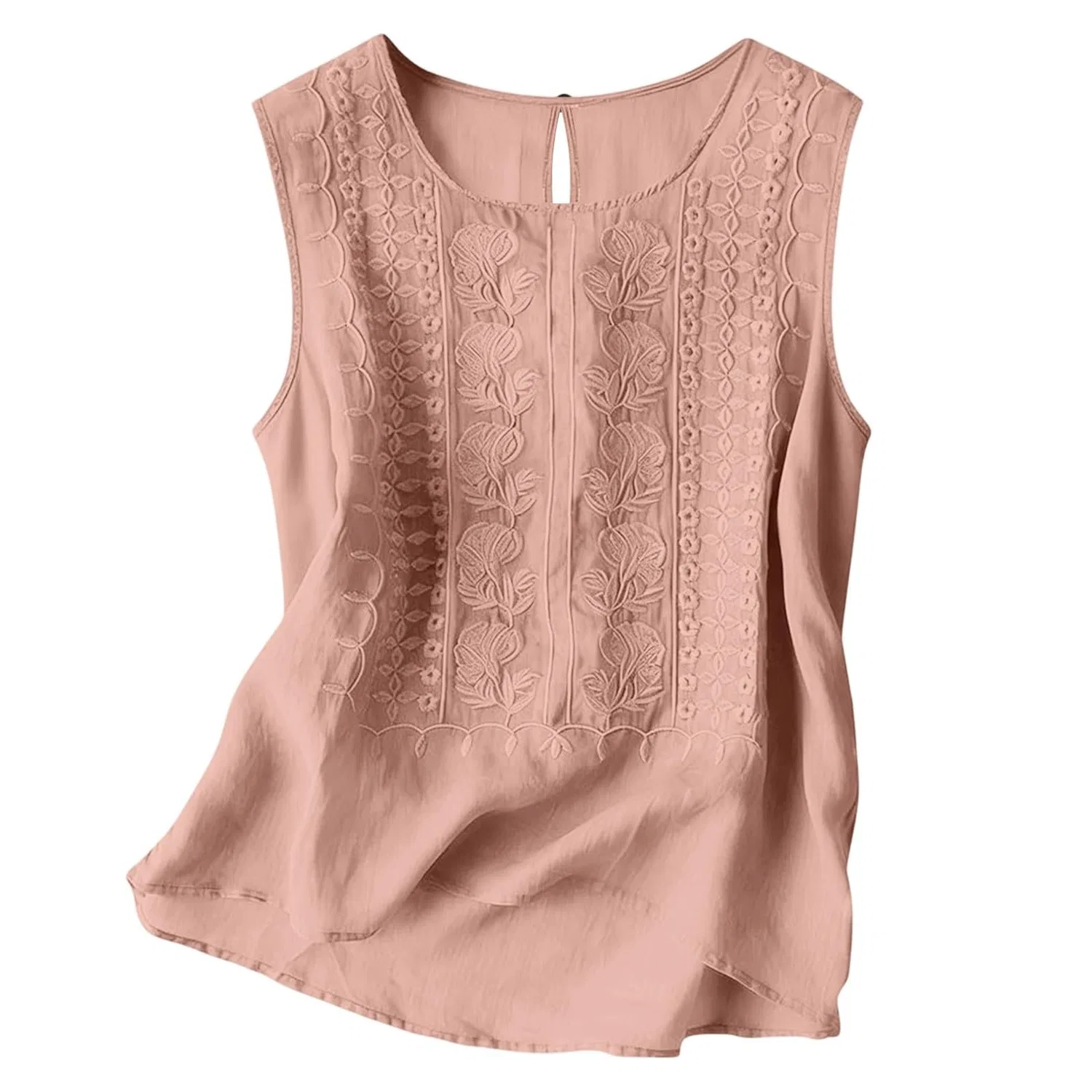 Женская хлопковая майка без рукавов с изогнутым низом, 4-light Pink
