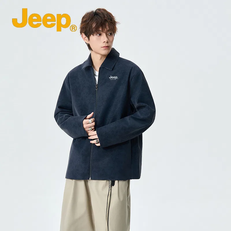 Детская кожаная куртка с лацканами Jeep, Blue — фото 4