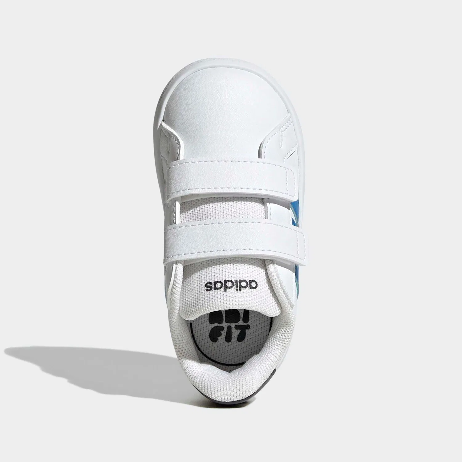Детские кроссовки с липучками Adidas Sportswear Grand Court 3.0, Cloud White/Lucid Ray Blue/Aurora Onix — фото 4