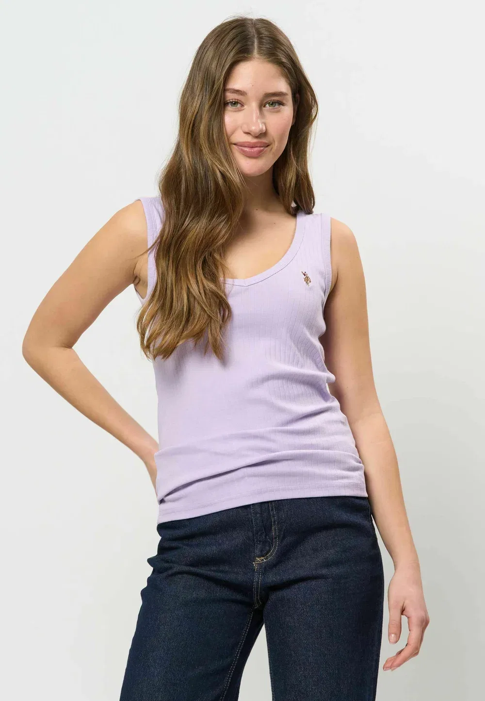 Топ Uwcasandra с V-образным вырезом - топ U.S. Polo Assn., Pastel Lilac