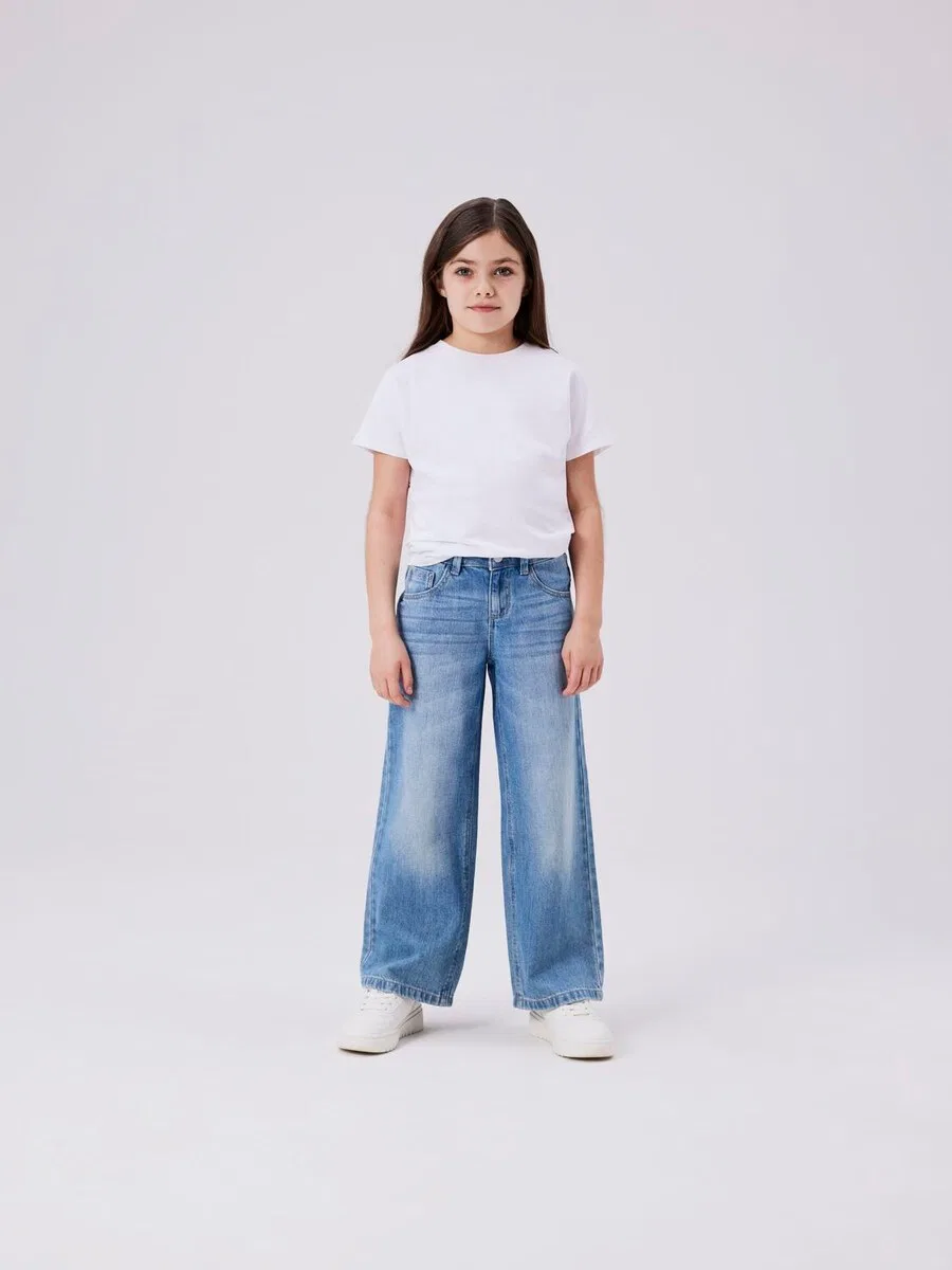 Джинсы NAME IT Wide leg Jeans 'Rose' синего цвета — фото 3
