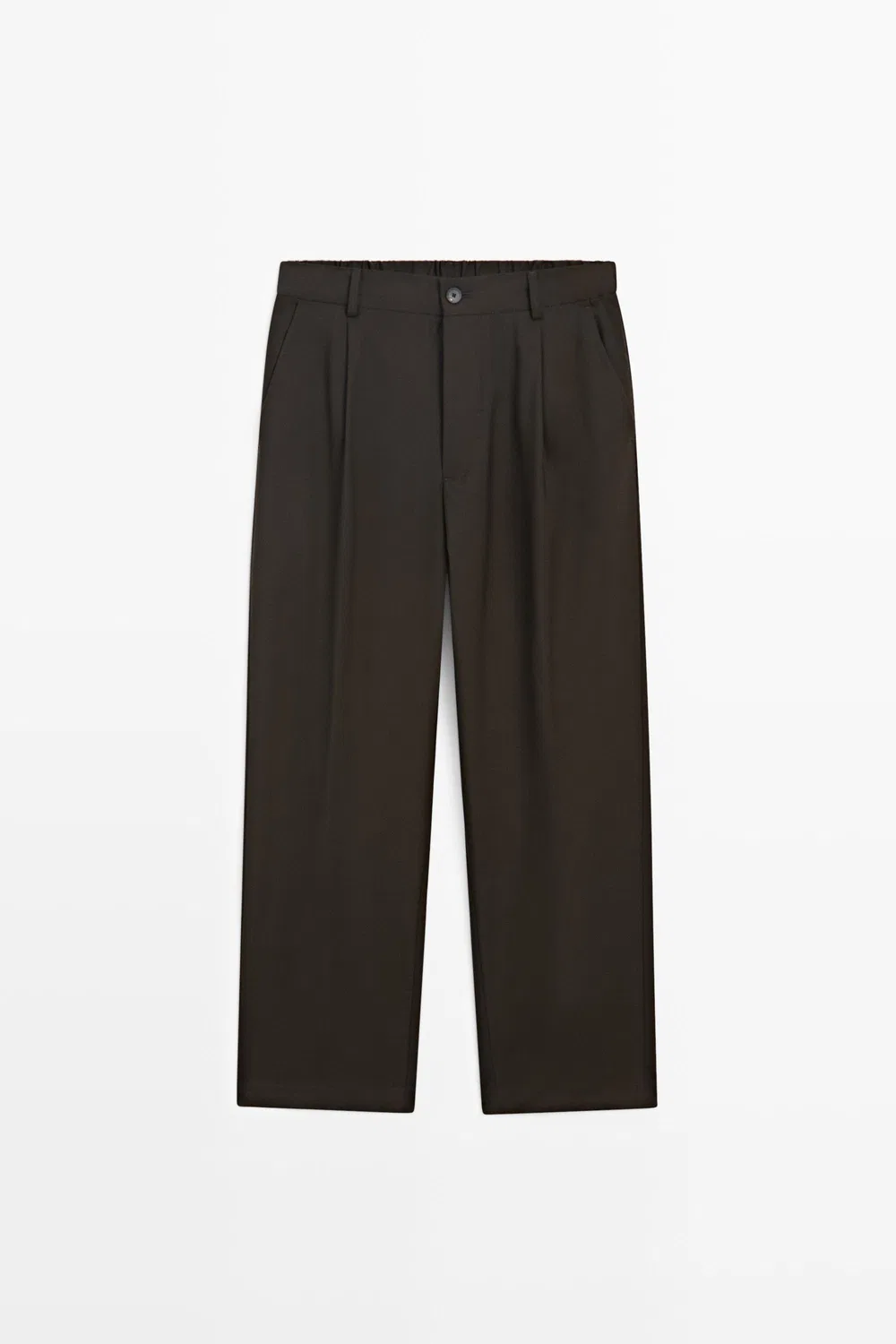 Брюки Massimo Dutti 100% Wool Relaxed Fit , коричневый — фото 2