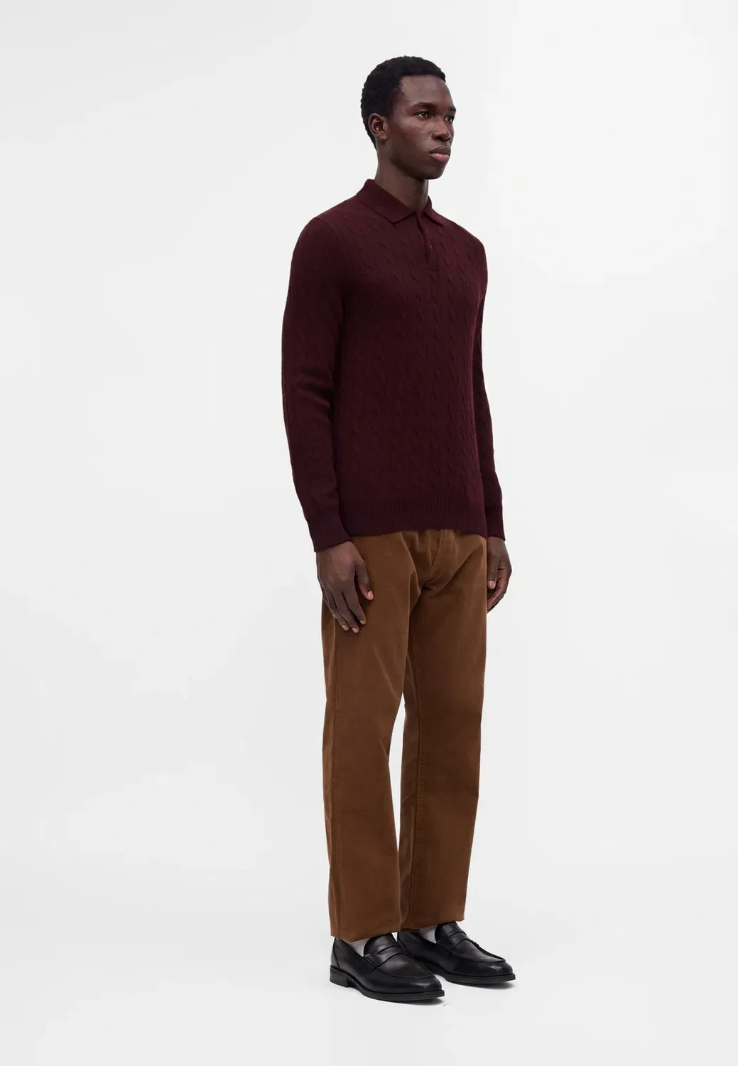 Свитер крупной вязки из шерсти и кашемира Polo Ralph Lauren, Aged Wine Heather — фото 4