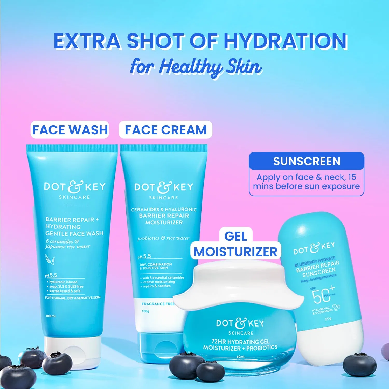 Солнцезащитный крем SPF 50+ PA++++ с черникой и 5 керамидами Dot & Key, 80 мл — фото 4