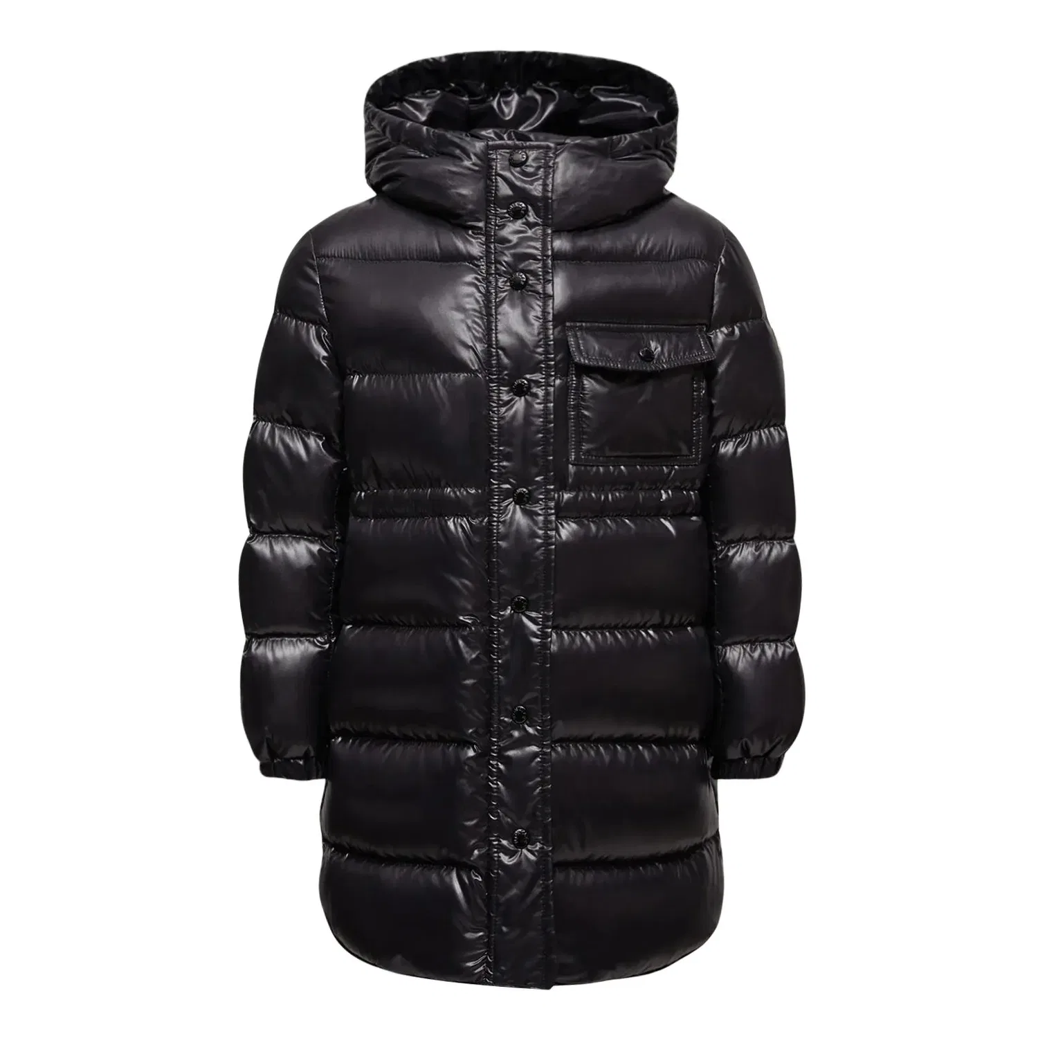 Детский пуховик с капюшоном и съемным мехом Moncler, Black