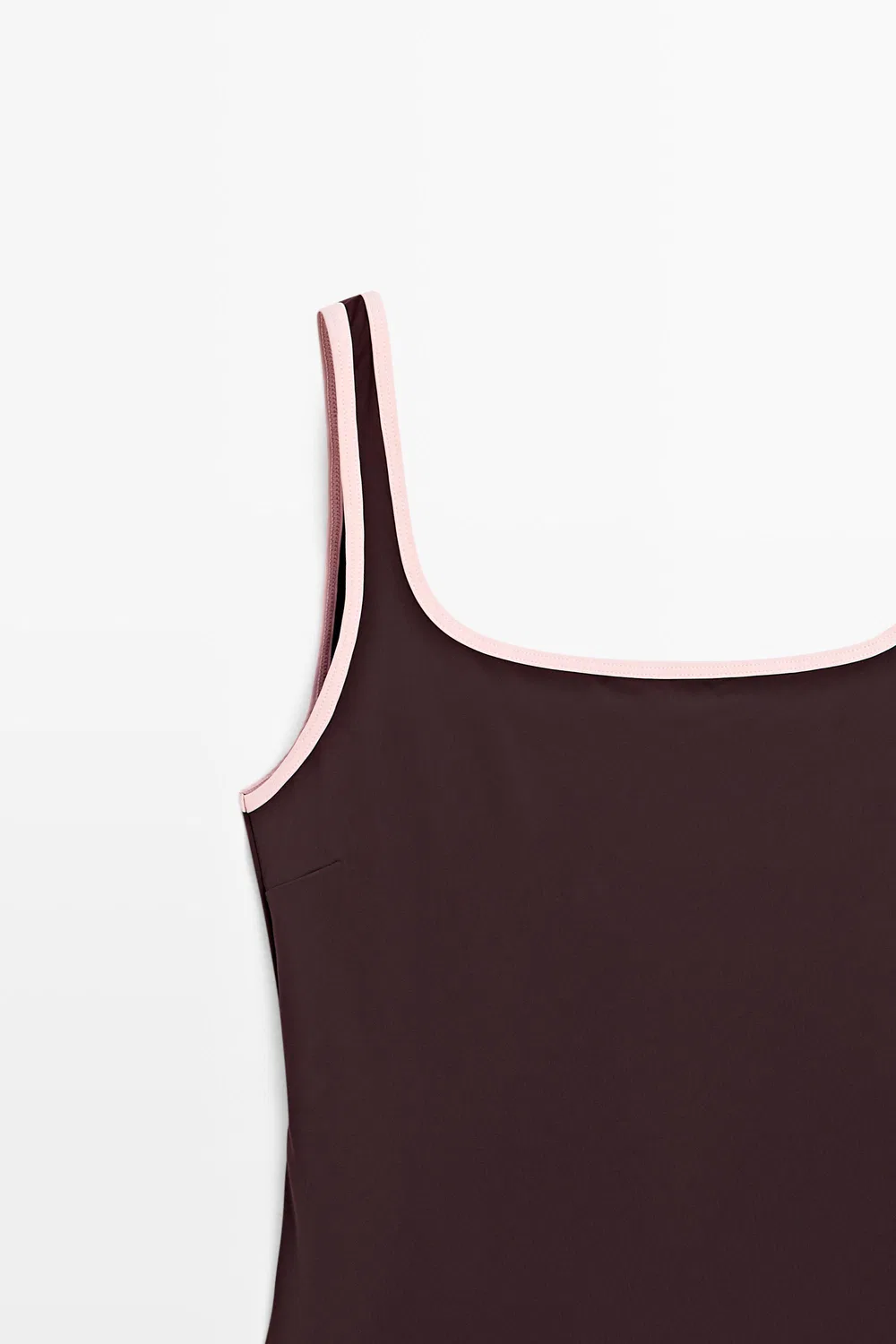Купальник Massimo Dutti Contrast Plain, бледно-розовый — фото 3