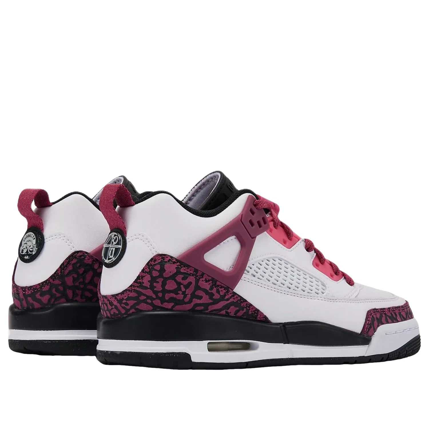 Детские кроссовки с кожаным верхом Air Jordan Spizike Low 'White Sweet Beet Desert Pink' Jordan, White/Sweet Beetroot/Desert Pink/Dull Shade — фото 4