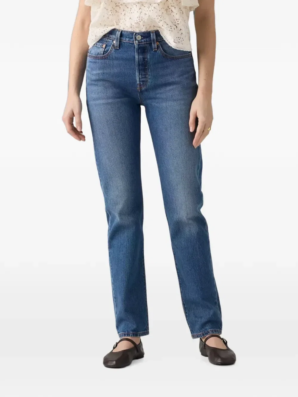 Джинсы из денима 501 оригинального кроя Levi'S, синий — фото 3