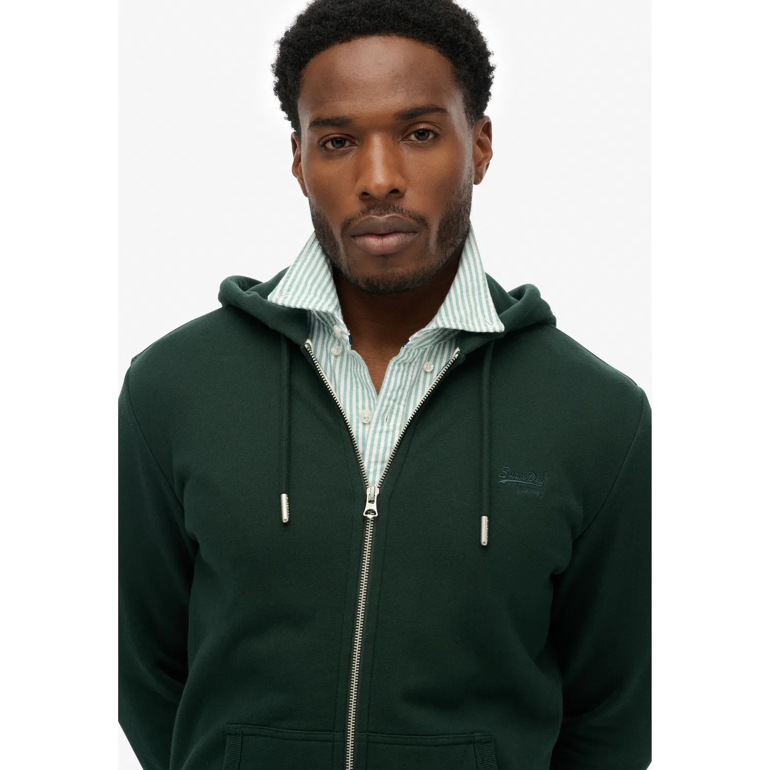 Мужская капюзонная толстовка с логотипом Superdry, Forest Green — фото 4