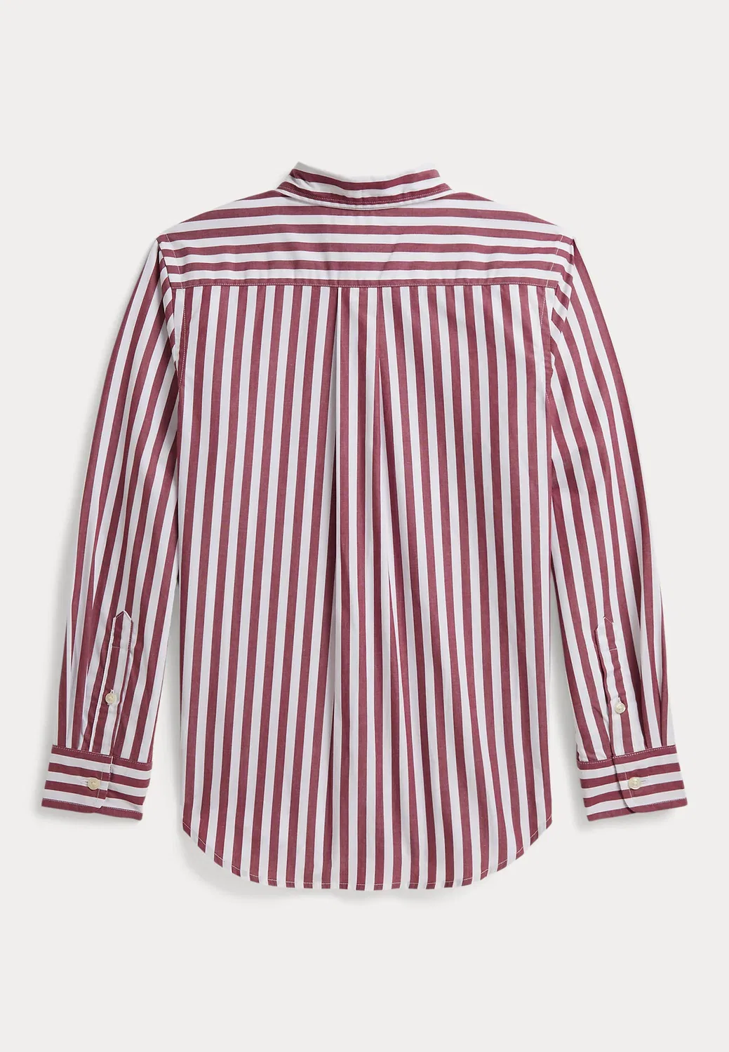 Полосатая рубашка из хлопкового поплина, размер 7-14 лет Polo Ralph Lauren, Burgandy White — фото 2