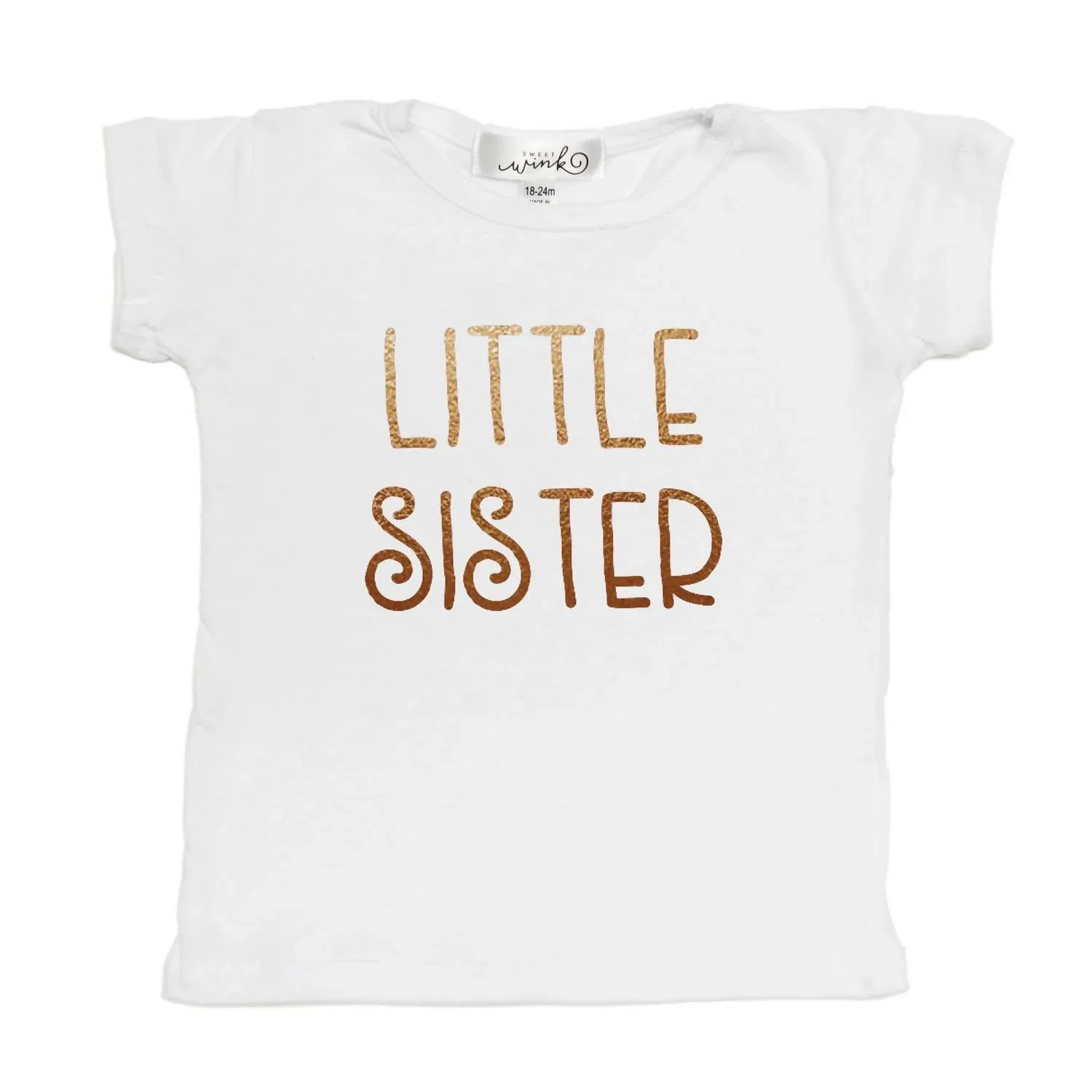 Детская футболка для девочек Little Sister SWEET wink, White