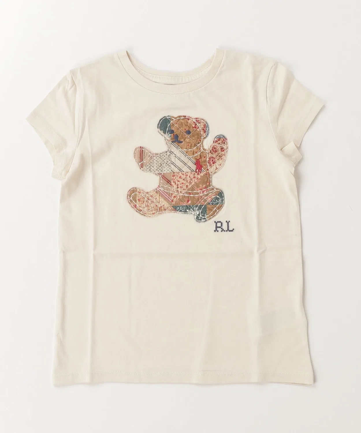Детская футболка с коротким рукавом, с принтом Patchwork Polo Bear POLO RALPH LAUREN CHILDRENSWEAR, Brown — фото 3