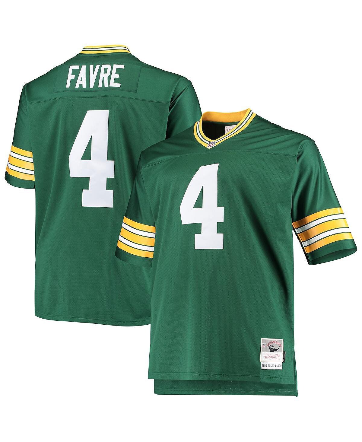 

Мужская футболка brett favre green green bay packers big and tall 1996 года, копия джерси для пенсионеров Mitchell & Ness, зеленый