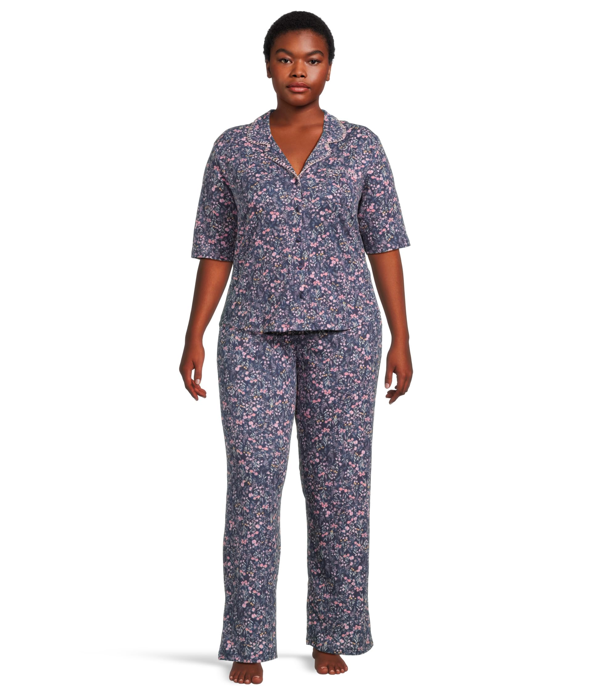 

Пижама Karen Neuburger Short Sleeve Notch Collar And Pant Pj Set, Multi Ditsy